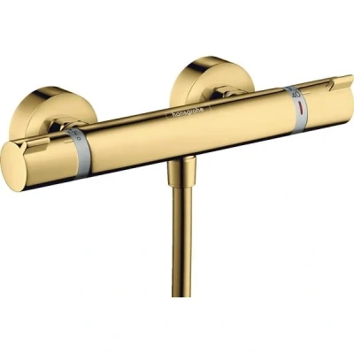 Afbeelding van Hansgrohe Ecostat Comfort douchekraan thermostatisch met koppelingen polished gold