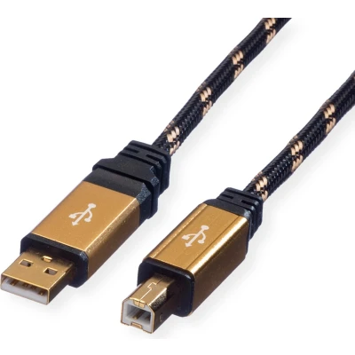 Afbeelding van ROLINE GOLD USB 2.0 kabel, type A B, 1,8 m