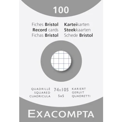 Afbeelding van Exacompta 13200B 10x ETUI 100 F.BRISTOL BLANC 74/105 5X5