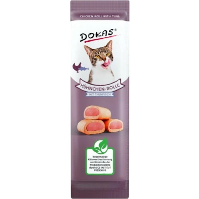 Afbeelding van Dokas Cat Snack Hühnchen Rolle 10g (32 Stück) mit Thunfisch