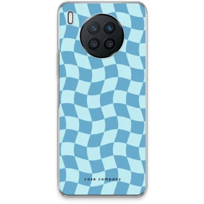 Afbeelding van Case Company® hoesje geschikt voor Huawei Nova 8i Grid Blauw Soft Cover Telefoonhoesje Bescherming aan alle Kanten en Schermrand
