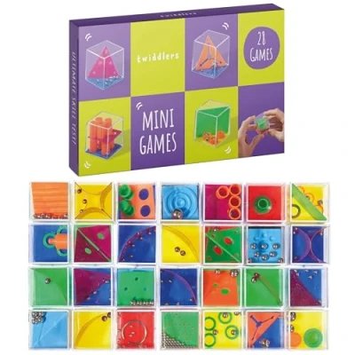 Afbeelding van The Twiddlers Mini puzzelbox Hersenkrakerset van 28 stuks Verschillende spelniveaus ideale binnenactiviteit voor kinderen speelgoed volwassenen, en tieners om hun stress te verlichten.