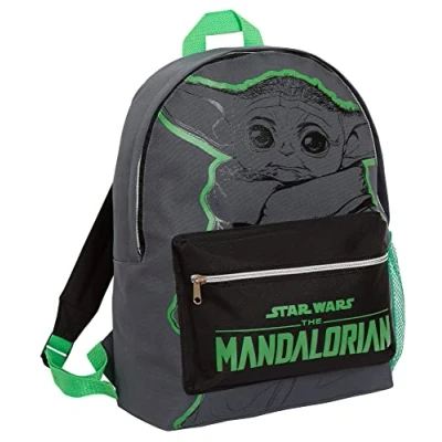 Afbeelding van Star Wars The Mandalorian Grogu Rugzak voor volwassenen, tieners, kinderen, baby, schooltas, reistas, sportrugzak, Grijs/Zwart