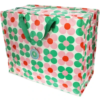 Afbeelding van Rex london jumbo opbergtas pink and green daisy