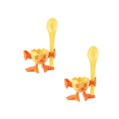 Afbeelding van Set van 2 Fackelmann Colors Edition eierdopjes met lepel