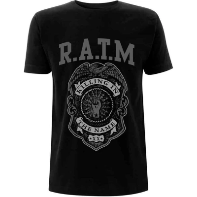 Afbeelding van Rage Against The Machine Grey Police Badge Heren T shirt S Zwart