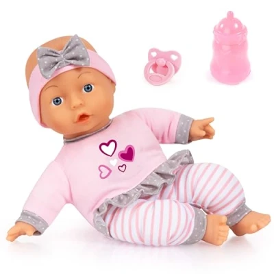 Afbeelding van Bayer Design 93003AD Eerste babypop, zachte pop, knuffelig, 30 cm, met fles en fopspeen