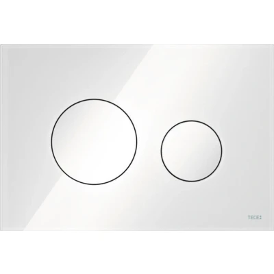 Afbeelding van Tece Loop bedieningsplaat glas wit toetsen