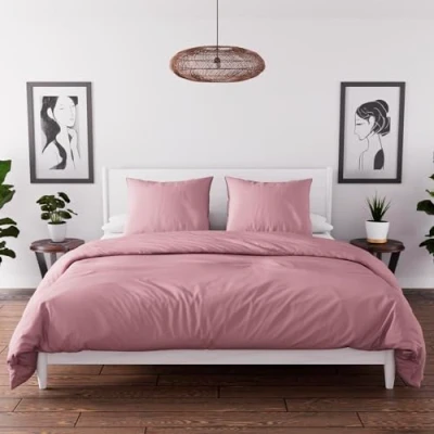 Afbeelding van Tijdloos, dekbedovertrek, gewassen microvezel, roze, 240 x 220 cm