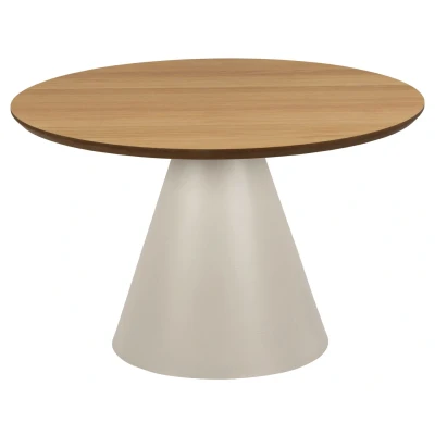 Afbeelding van Hjem Interiors Yde Ronde Salontafel Eiken / Grijs Ø65 cm