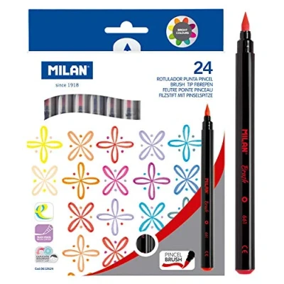 Afbeelding van Set Viltstiften Milan Penseel 24 Onderdelen Multicolour