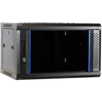Afbeelding van 6U patchkast met glazen deur 600x450x368mm