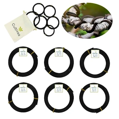 Afbeelding van CULTIVEA® bonsai draden, 6 rollen aluminium draden 1,0 mm/1,5 mm/2,0 mm/2,5 mm/3,0 mm/4,0 mm anti corrosie ligatie, indoor tuingereedschap bonsai, plant, boom