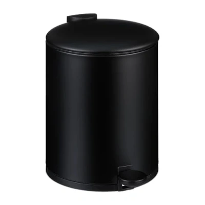 Afbeelding van Relaxdays badkamer prullenbak 5 l softclose binnenemmer toilet wc zwart