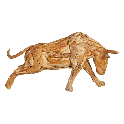 Afbeelding van SenS Line Decoratief Standbeeld Bull Teakhout Bruin