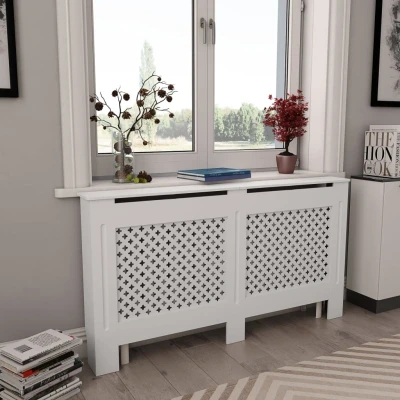 Afbeelding van Radiatorombouw 152x19x81,5 cm MDF wit