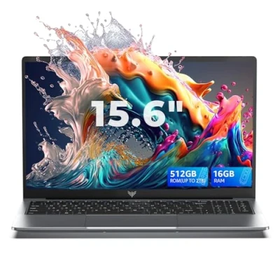 Image de ACEMAGIC Ordinateur portable, nouveau processeur N97, 16 Go DDR4, 512 SSD Extension 2 TB, 1920 x 1080, 15,6 pouces, WiFi5G/2.4G, BT5.0, pliage à 180