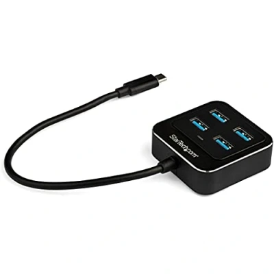 Image de StarTech.com Hub USB 3.1 Type C à 4 ports Gen 2 (10 Gbps) Multiprise vers 4x A Auto alimenté Concentrateur (hub) x SuperSpeed 3.0 de bureau pour P/N: PEXUSB321C