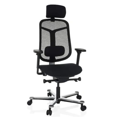 Afbeelding van BICOLORE High end bureaustoel Zwart / Zilver
