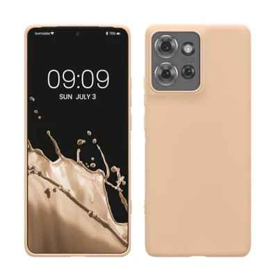 Afbeelding van kwmobile telefoonhoesje geschikt voor Motorola Edge 50 Hoesje smartphone Back cover in pastelkleurige perzik