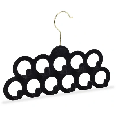 Afbeelding van Relaxdays 5x sjaalhanger fluweel kledinghanger stropdassen riemenhanger accessoires