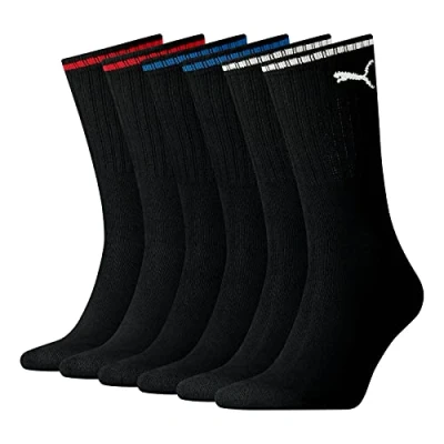 Image de PUMA Lot de 3 paires chaussettes unisexes, Noir, 39 42 EU