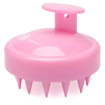 Afbeelding van Shampoo haarborstel voor peeling en hoofdmassage, nat droog, massageborstel, siliconen kam, verzorging, haarwortel, gezond hoofd zonder roos, stimuleert de haargroei, roze