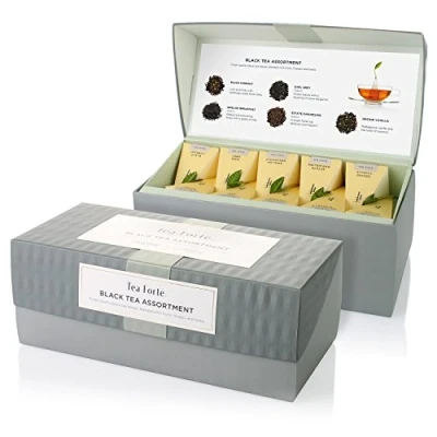 Afbeelding van Tea Forte, Theeproeverij assortiment, presentatiedoos, theesampler, verschillende theesoorten, 20 piramidetheezakjes om te zetten (Black Tea)