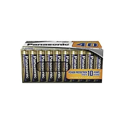 Image de Panasonic Batteries Pile Alcaline Everyday Power, AAA micro LR03, 1,5 V, paquet de 40 dans un Emballage sans Plastique, pour une Énergie Fiable,