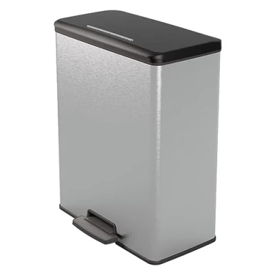 Afbeelding van Curver Decobin Duo Prullenbak 26L+26L Rechthoekig Zilver metallic