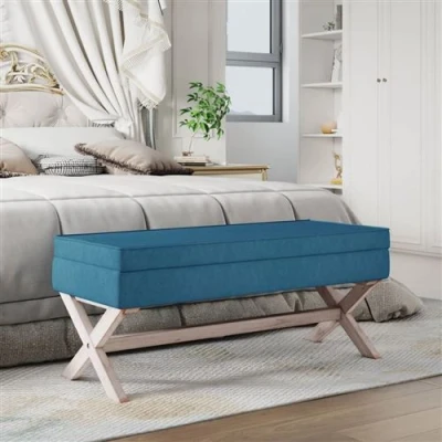 Afbeelding van Opbergkruk 110x45x49 cm fluweel blauw