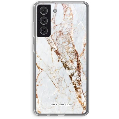 Afbeelding van Case Company® hoesje geschikt voor Samsung Galaxy S21 FE Goud marmer Soft Cover Telefoonhoesje Bescherming aan alle Kanten en Schermrand