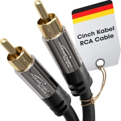 Afbeelding van KabelDirekt 0,5 m cinch subwooferkabel 1 stekker naar audio/digitaal/videokabel (coaxiaal/stekker/stekker/hifi, audio of composietvideosignaal, 75 ohm, zwart)