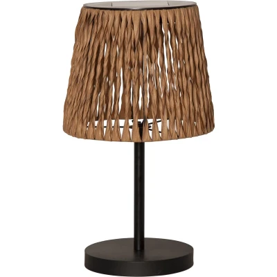 Afbeelding van Star Trading solarlamp Cesta, tafellamp, rotan look, bruin, solar, buiten, warm wit, schemersensor, 48 cm