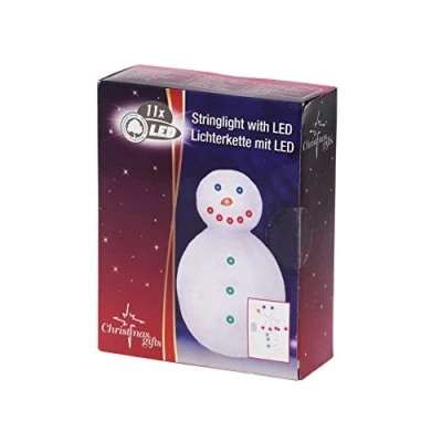 Afbeelding van Sneeuwpop lichtketting Lichtsnoer Lichtslang LED op batterij 275 cm