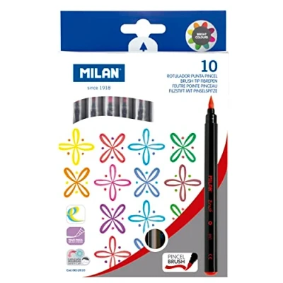 Afbeelding van Milan Viltstift Brush Junior 0,5 4 Mm Gekleurd 10 Stuks