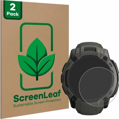 Afbeelding van ScreenLeaf Screenprotector voor Garmin Instinct 2X Solar Duurzame schermbescherming Folie Beschermfolie transparant (2 Stuks)