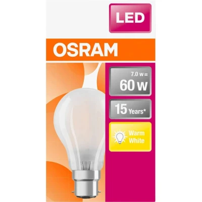 Afbeelding van OSRAM 4058075114913 LED lamp Energielabel E (A G) B22d Peer 6.5 W = 60 Warmwit (Ø x l) 60.0 mm 104.0 1 stuk(s)