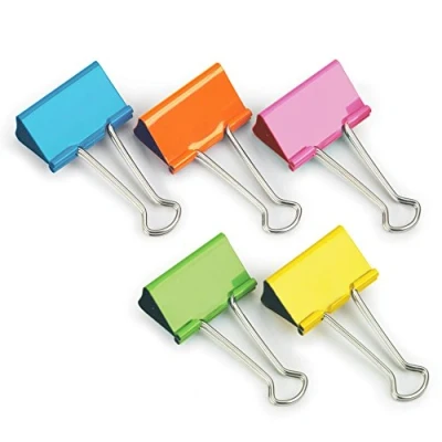 Afbeelding van Rapesco FBC41COL dubbele cliptangen, 41 mm, verschillende kleuren, 10 stuks