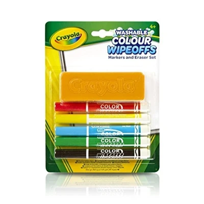 Afbeelding van Crayola Dry Wipeoffs Stiften met Wisser, 5st.