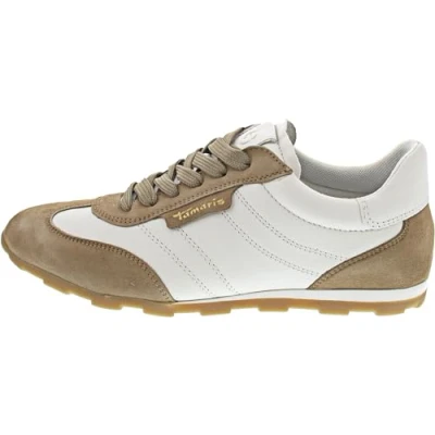 Afbeelding van Tamaris leren sportschoenen 1 23611 44 301 damesschoenen laag model M2361144 bruin