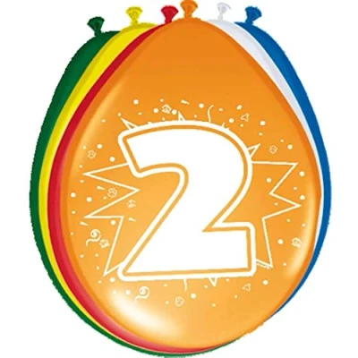 Afbeelding van Ballonnen 2 jaar 8 stuks