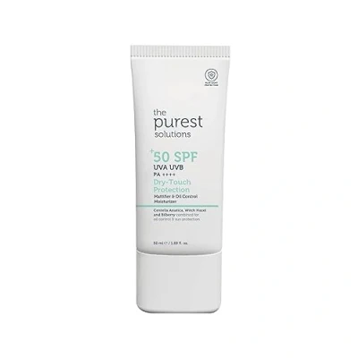 Afbeelding van The Purest Solutions Dry Touch Protection Mattifier &amp; Oil Control Moisturizer for Oily Skin 50+ SPF Zonnebrand Acne Zonnebescherming Vette huid