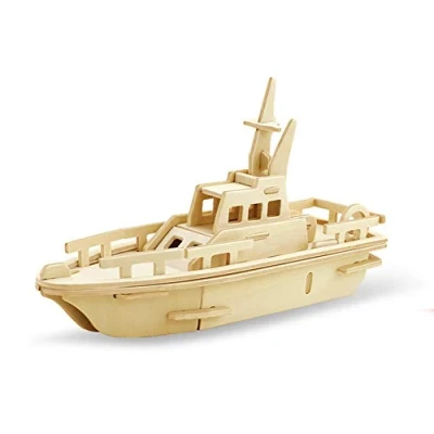 Afbeelding van Georgie Porgy 3D puzzel van hout, Lifeboat, model Woodcraft, bouwset voor kinderen, speelgoed (JP294 Lifeboat 34 stuks)