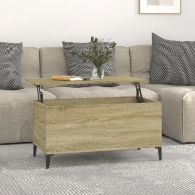 Afbeelding van Salontafel 90x44,5x45 cm bewerkt hout sonoma eikenkleurig