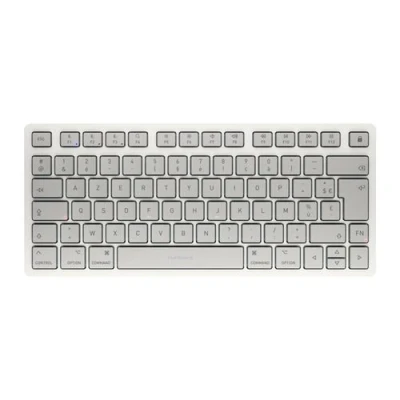 Image de CHERRY KW 7100 Mini Clavier pour MAC 75% compact sans fil Bluetooth 5.1 AZERTY Français commutateur : SX blanc clair de lune emballage plastique