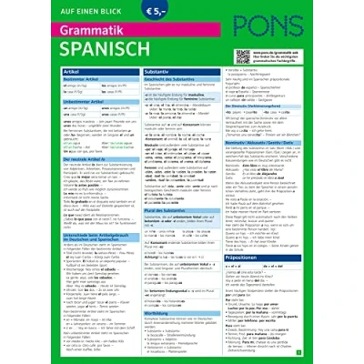 Afbeelding van PONS Grammatik auf einen Blick Spanisch