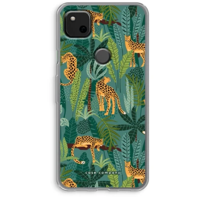 Afbeelding van Case Company® hoesje geschikt voor Google Pixel 4a Luipaard 2 Soft Cover Telefoonhoesje Bescherming aan alle Kanten en Schermrand