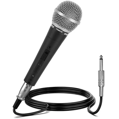 Image de Pyle Micro Microphone Karaoke à Main Dynamique Cardioïde Unidirectionnel Interrupteur ON/OFF Inclus Câble Audio XLR