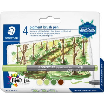 Afbeelding van pigment brush blister 4 st forest colours